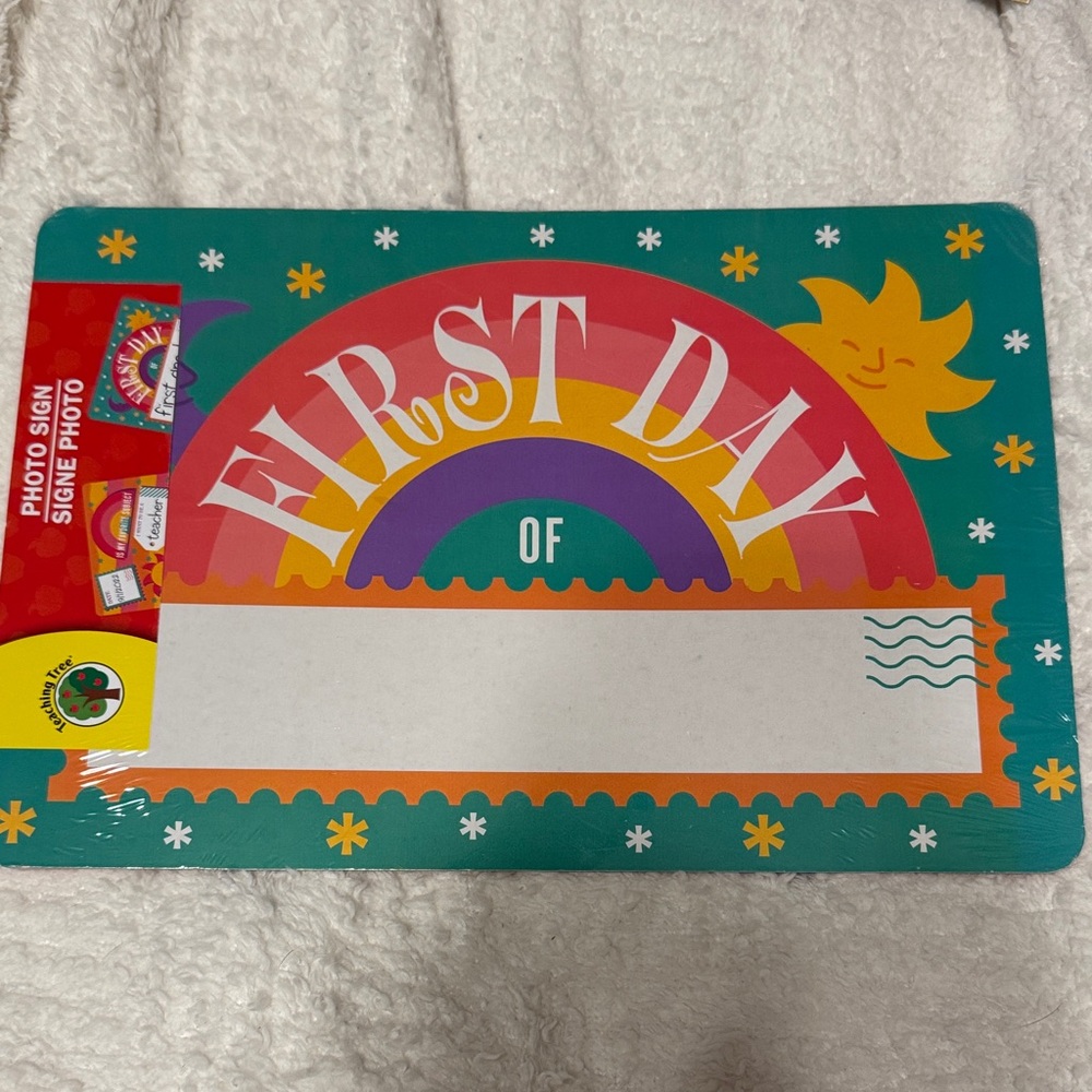 Colorful First Day Photo Sign